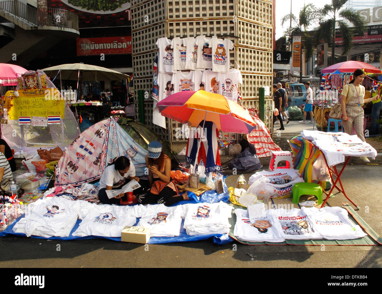 Political protest in Bangkok,Thailand. Stock Photo