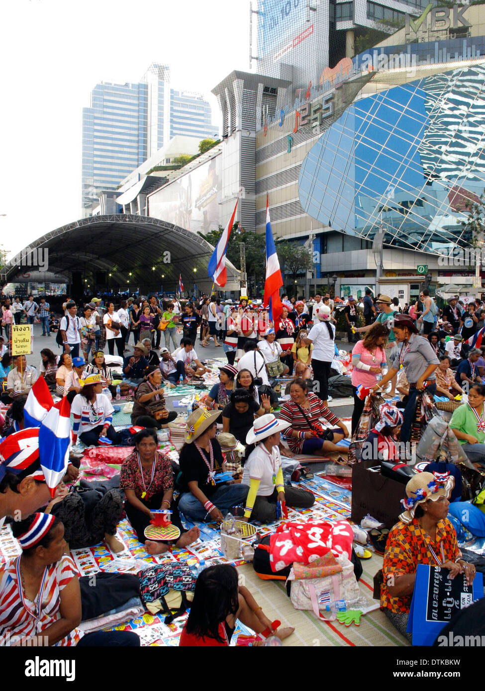 Political protest in Bangkok,Thailand. Stock Photo