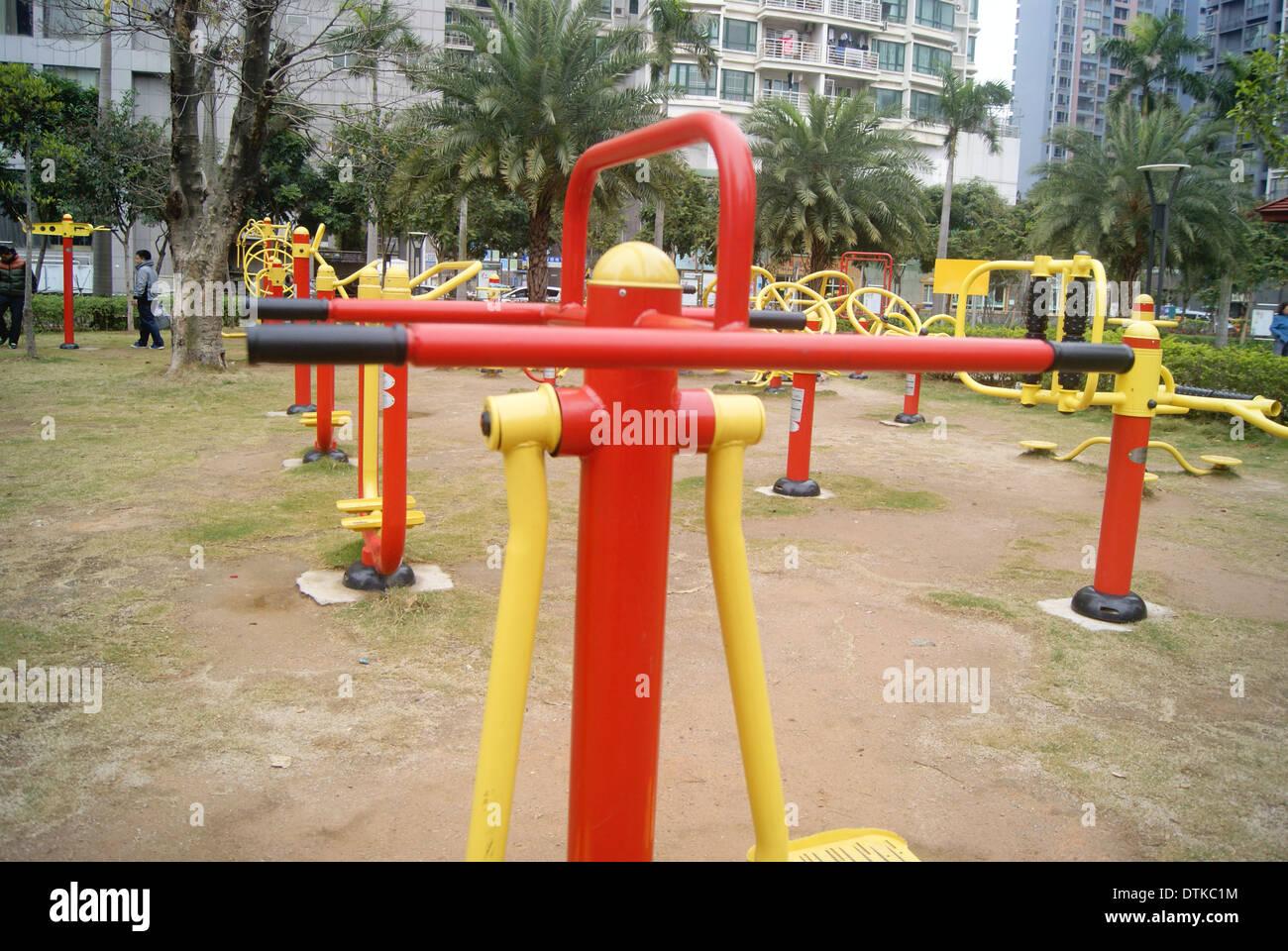 Fitness equipment and sports facilities, in China's residential area Stock Photo
