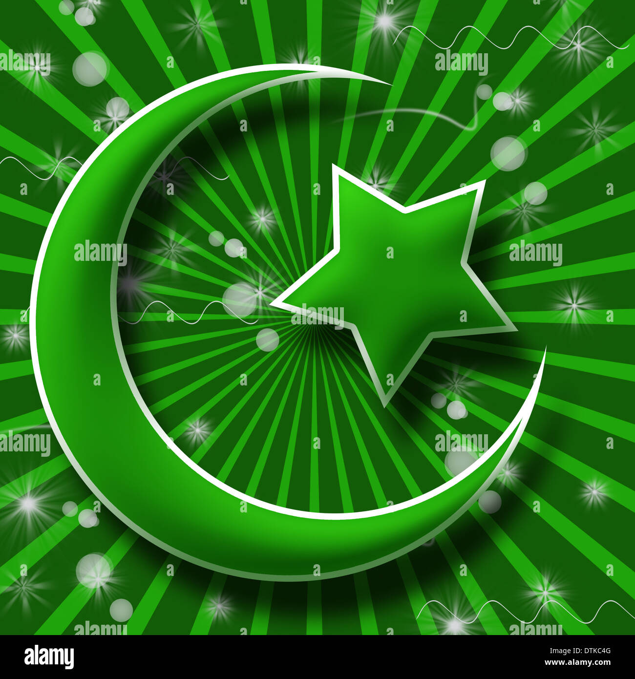 Islam Symbol in Green Burst and Sparkle Stock Photo Alamy