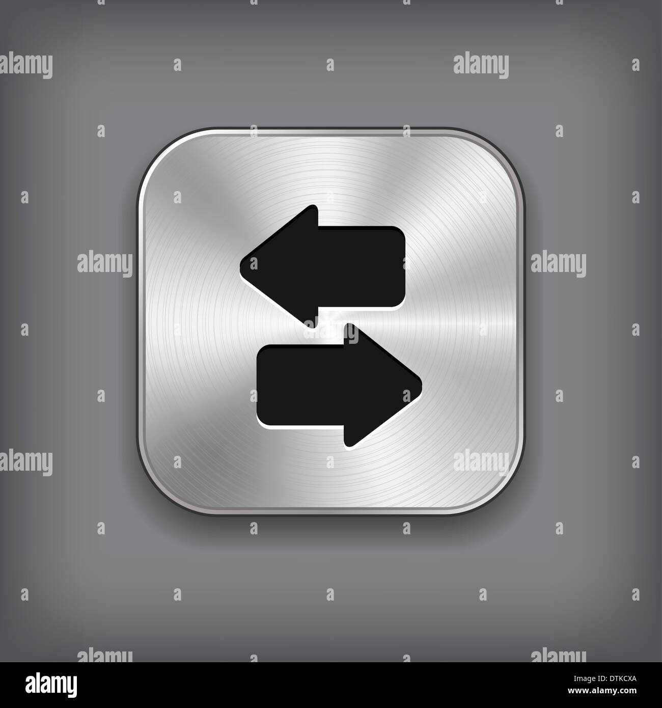 Synchronization icon - metal app button with shadow Stock Photo