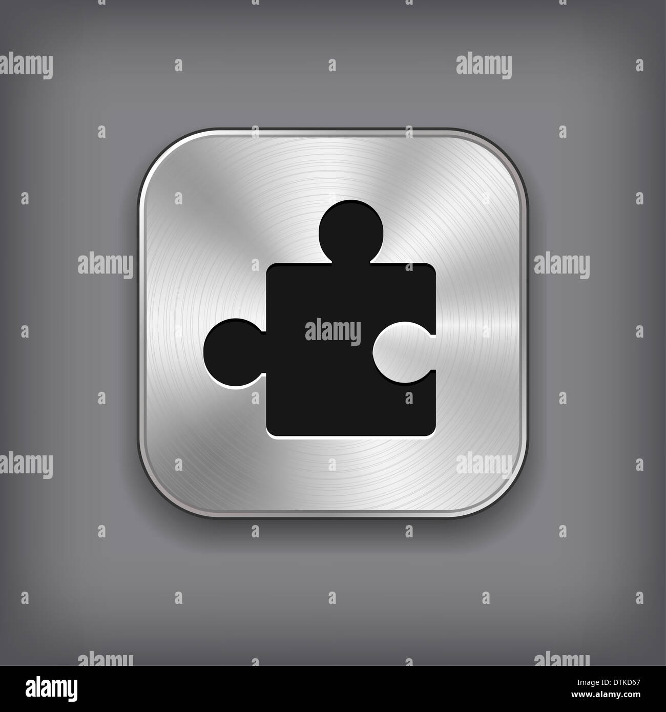 Puzzle icon - metal app button with shadow Stock Photo - Alamy