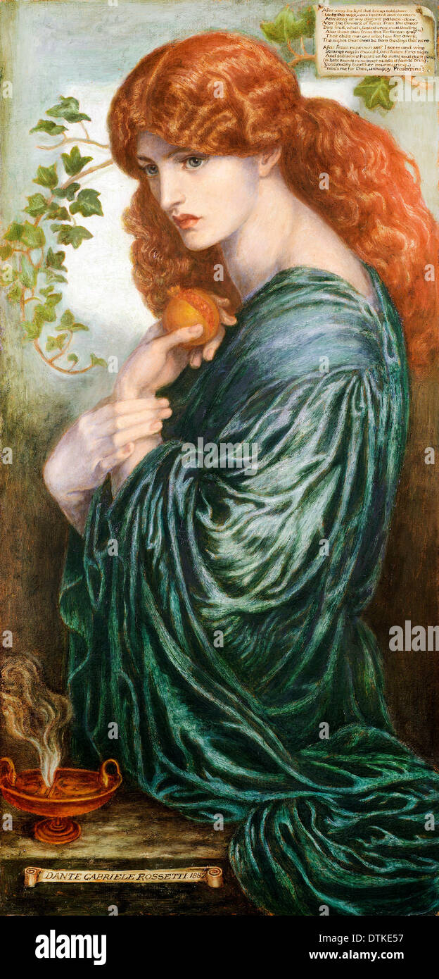 Dante Gabriel Rossetti, Proserpine 1882 Oil on canvas. Birmingham Museum and Art Gallery, Birmingham. England. Stock Photo