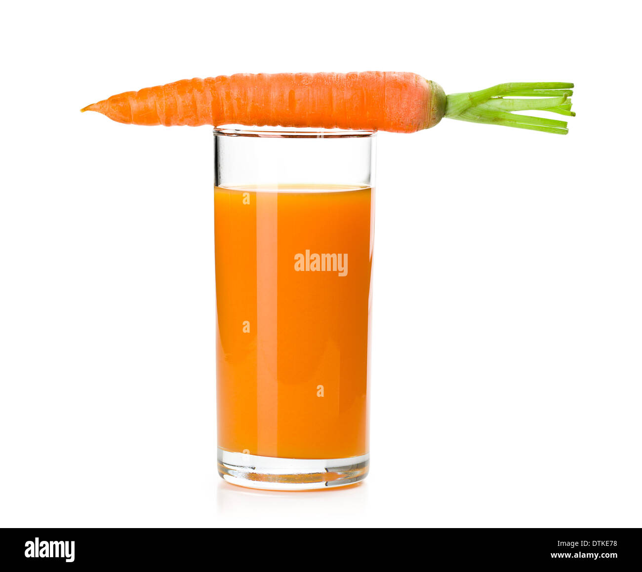 the carrot juice in glass with carrot Stock Photo