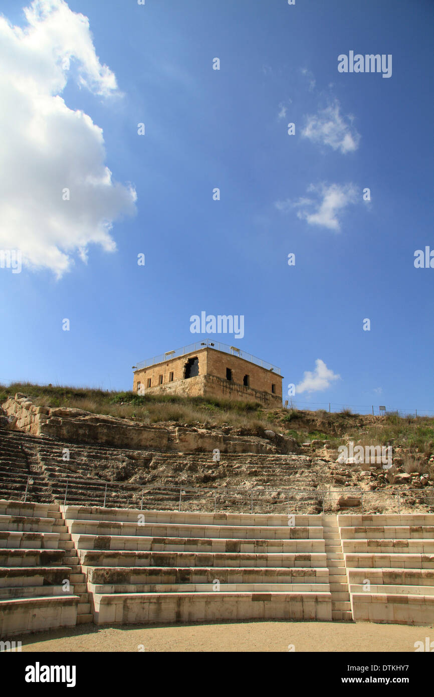 Israel, lower Galilee, the Roman theater in Zippori Stock Photo