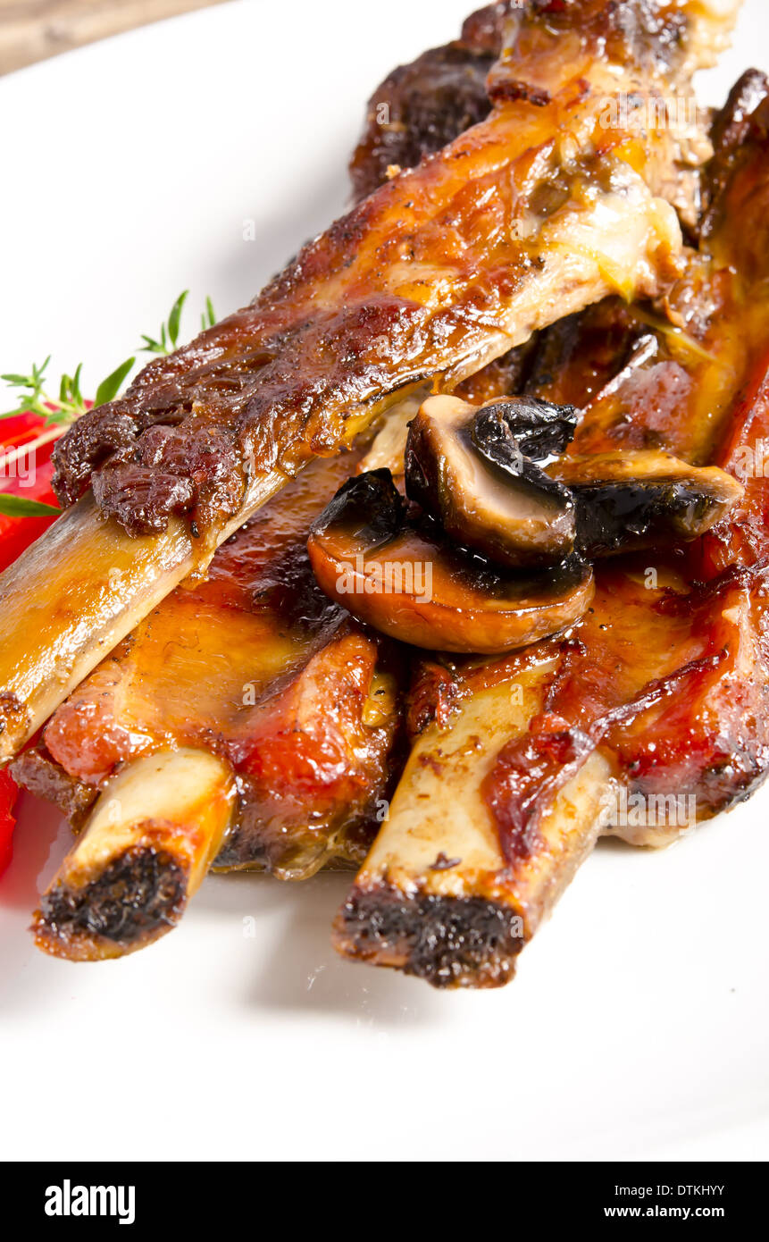 Roasted ribs burnt Stock Photo - Alamy