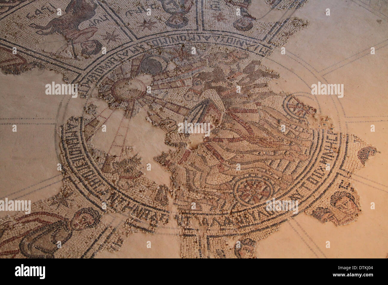 Israel, Zippori in the lower Galilee, the mosaic at the ancient Synagogue, the Zodiac Stock Photo