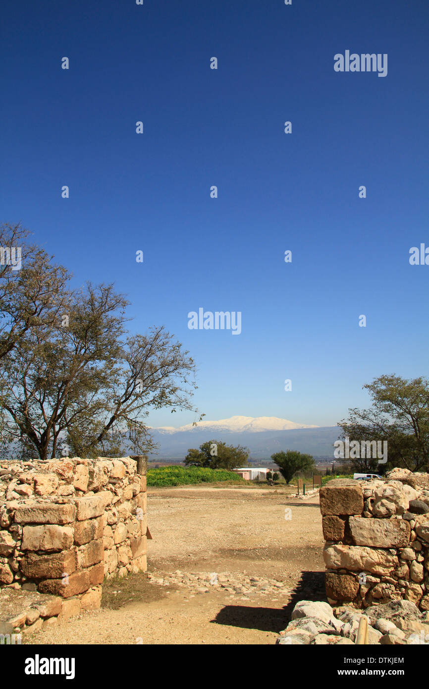 Israel, Upper Galilee, Tel Hazor, a World Heritage site, the Solomonic City Gate dated to the 10th Century B.C Stock Photo