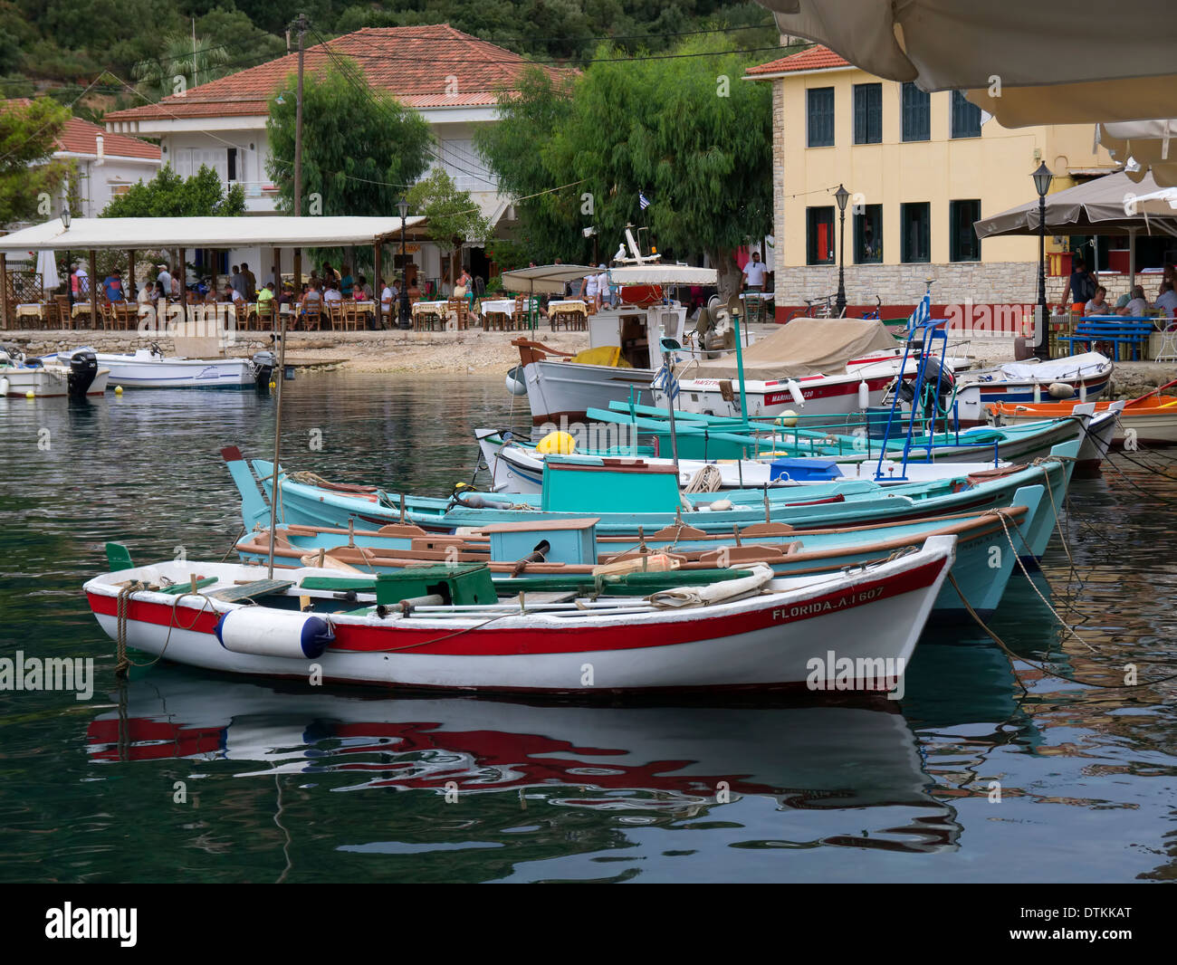 Ithaca Fish Greek fishing boats in Ithaca Stock Photo - Alamy