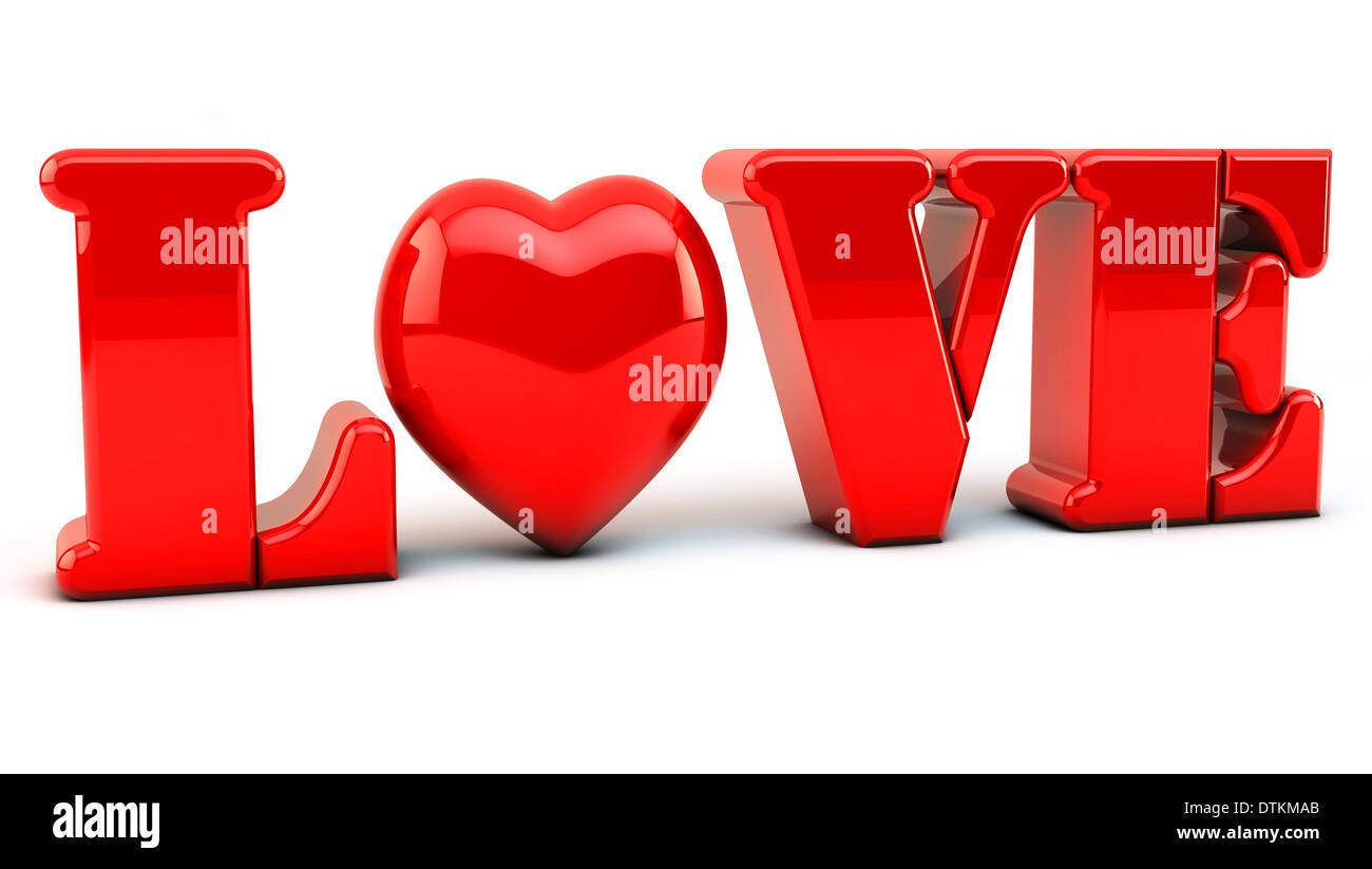 Red hearts on white background in 3d Stock Photo - Alamy