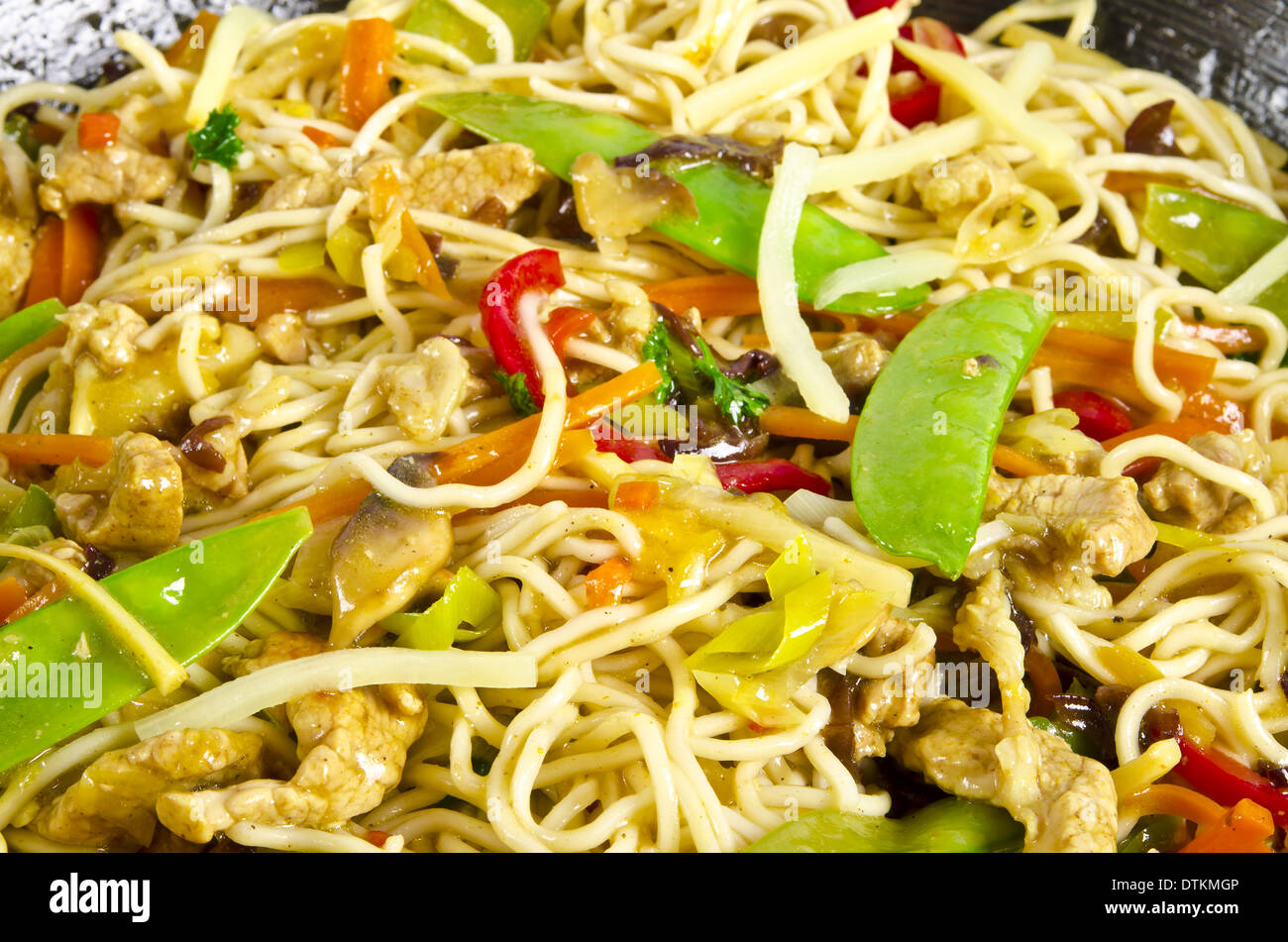 Asian noodles with meat Stock Photo Alamy