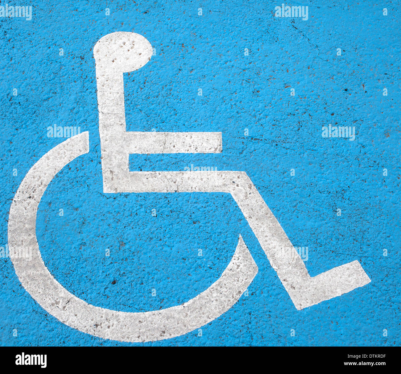 Blue square handicap sign Stock Photo