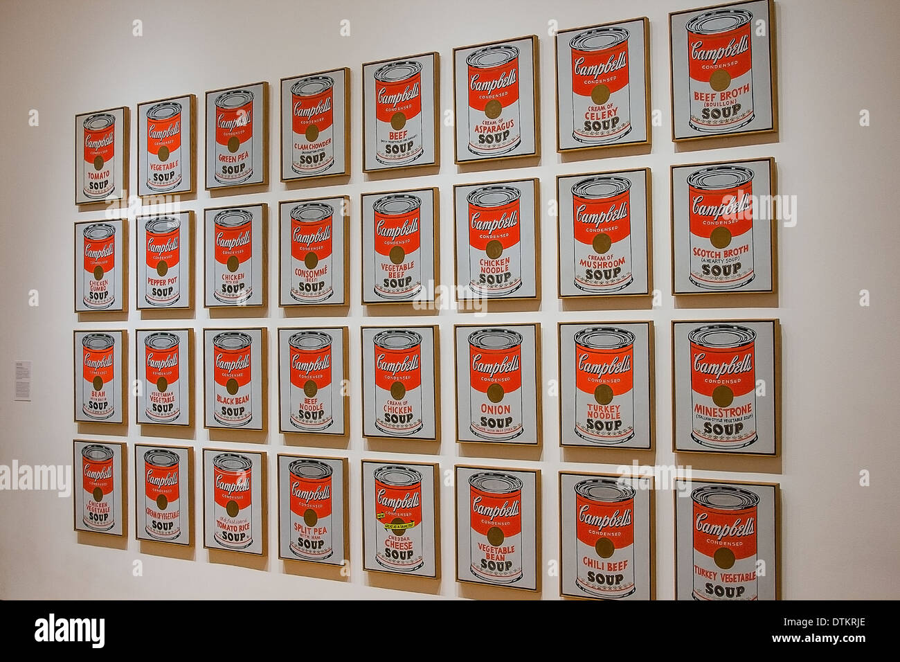 The famous work of Andy Warhol, Campbell Soup at the MOMA Stock Photo