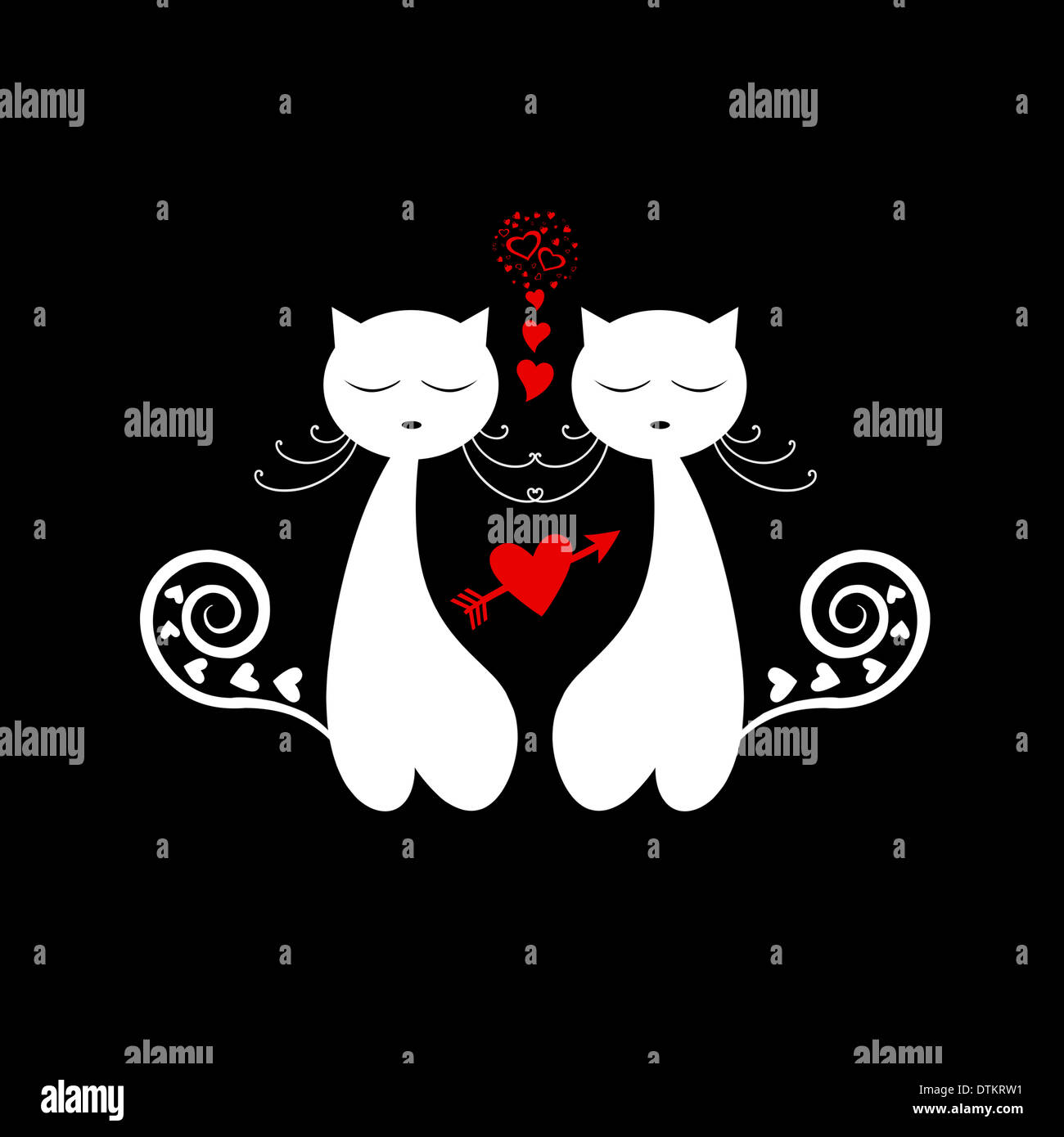 Love Cat Silhouette Stock Photo