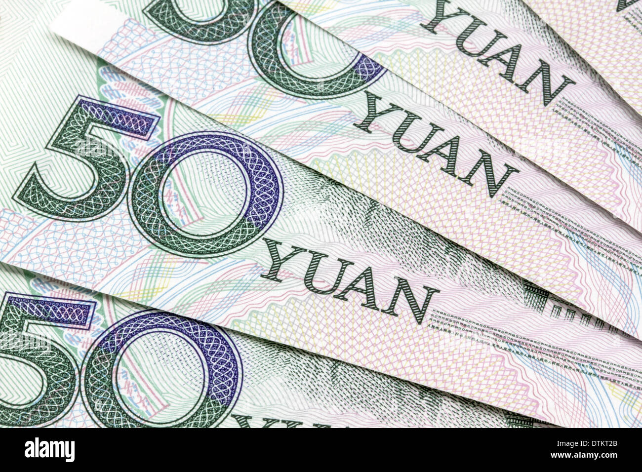 Chinese currency - 50 yuan Stock Photo