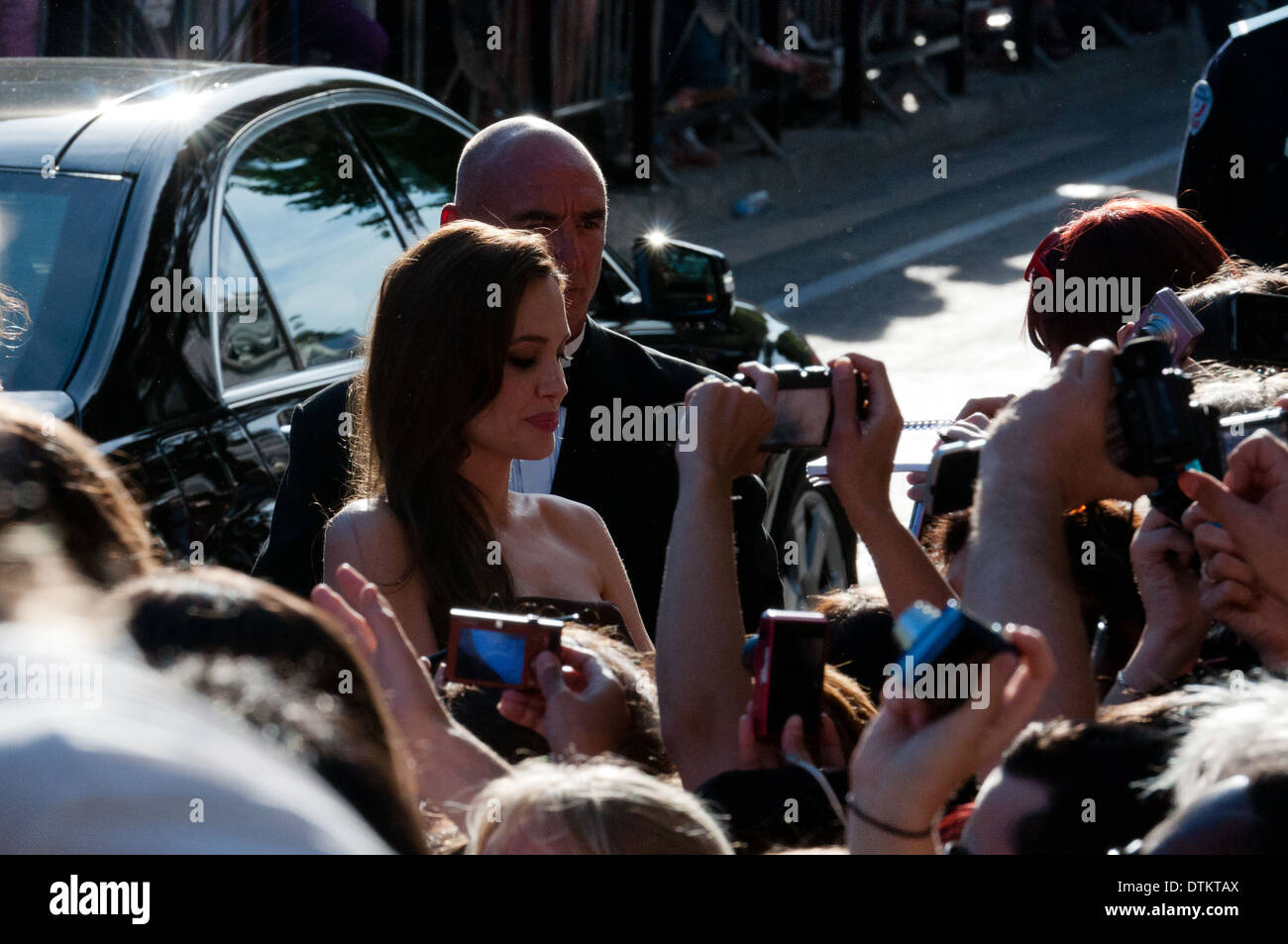 Europe, France, Alpes-Maritimes, Cannes film festival. The actress Angelina Jolie signing autographs. Stock Photo