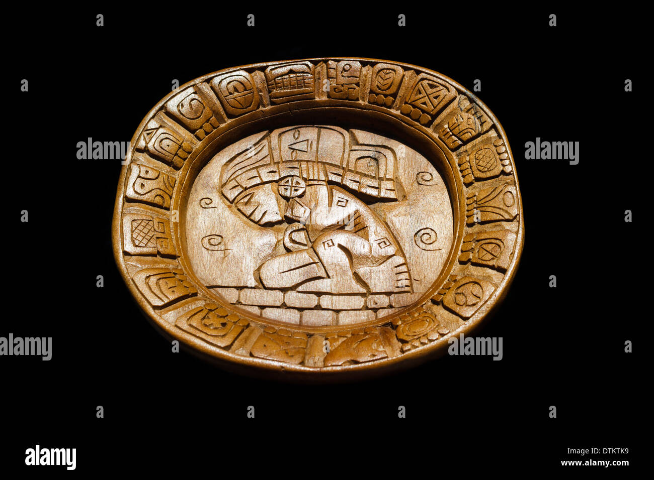 Modern Mayan pottery wooden craft in Yucatán Stock Photo
