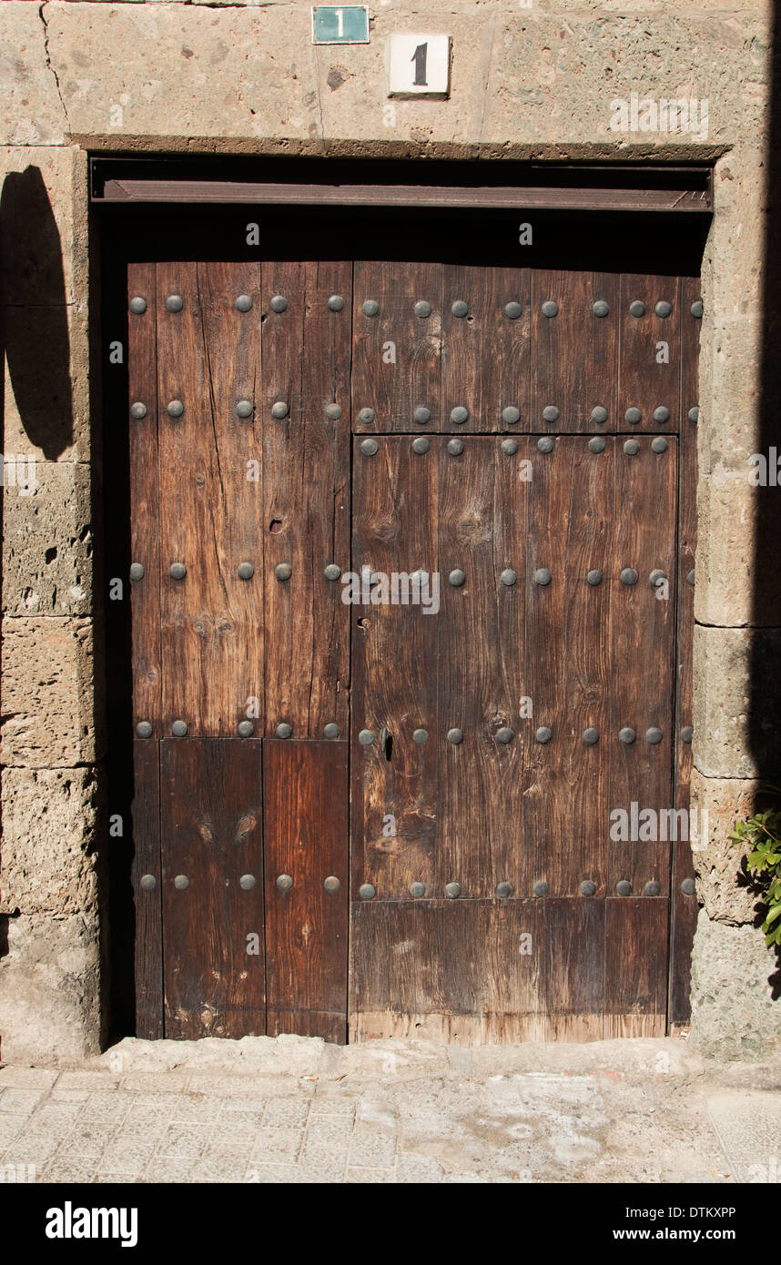 Spanish Wooden Door Stock Photo Alamy