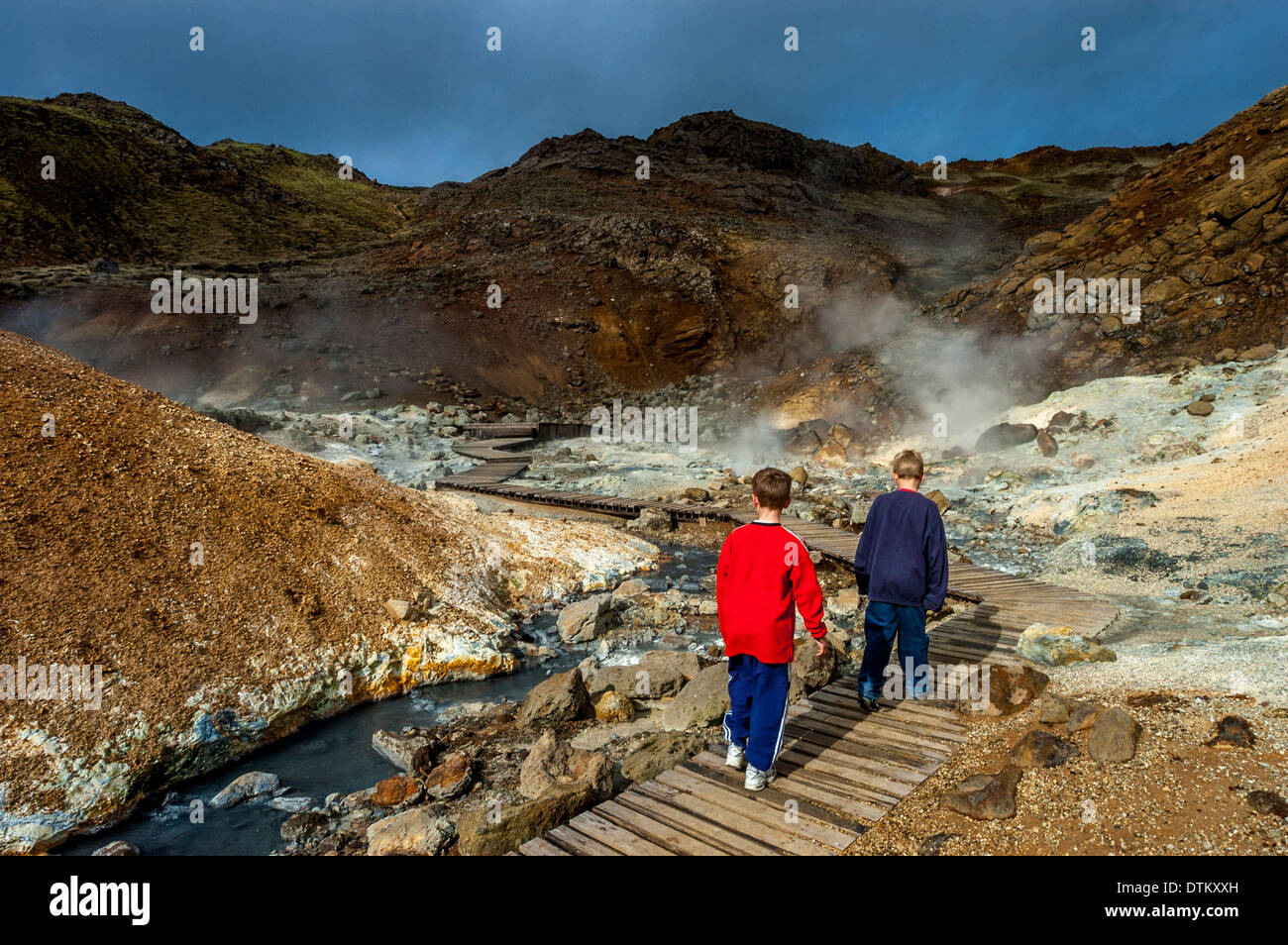 Krisuvik Geothermal Area, near Grindavik, Iceland Stock Photo
