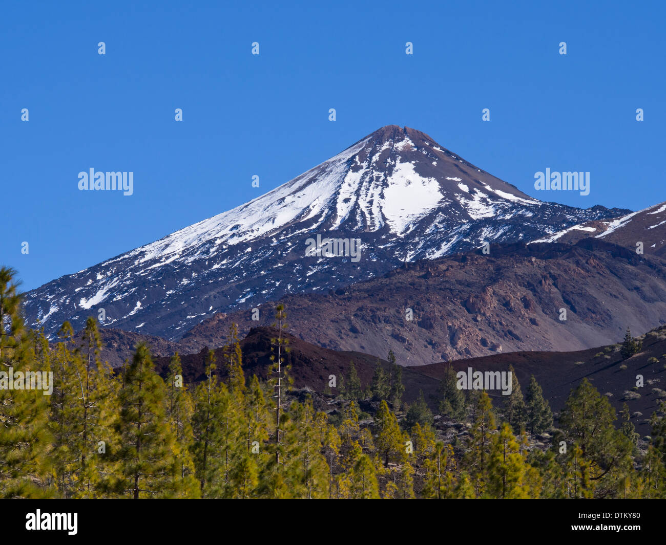 Mount Teide , volcanic peak in Tenerife Canary Islands, highest Stock
