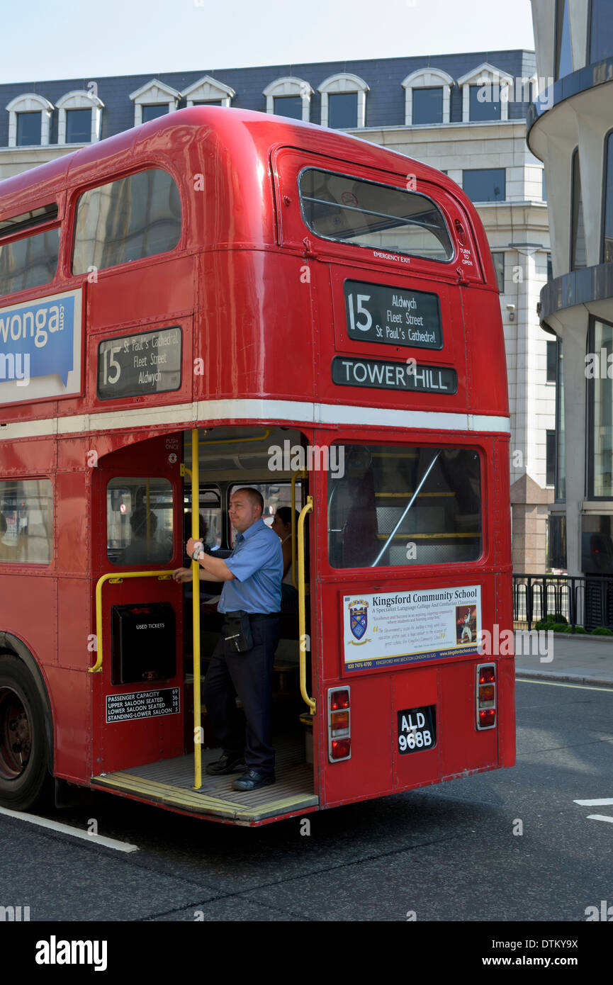 Iconic London red double decker bus, London, England, United Kingdom. Stock Photo