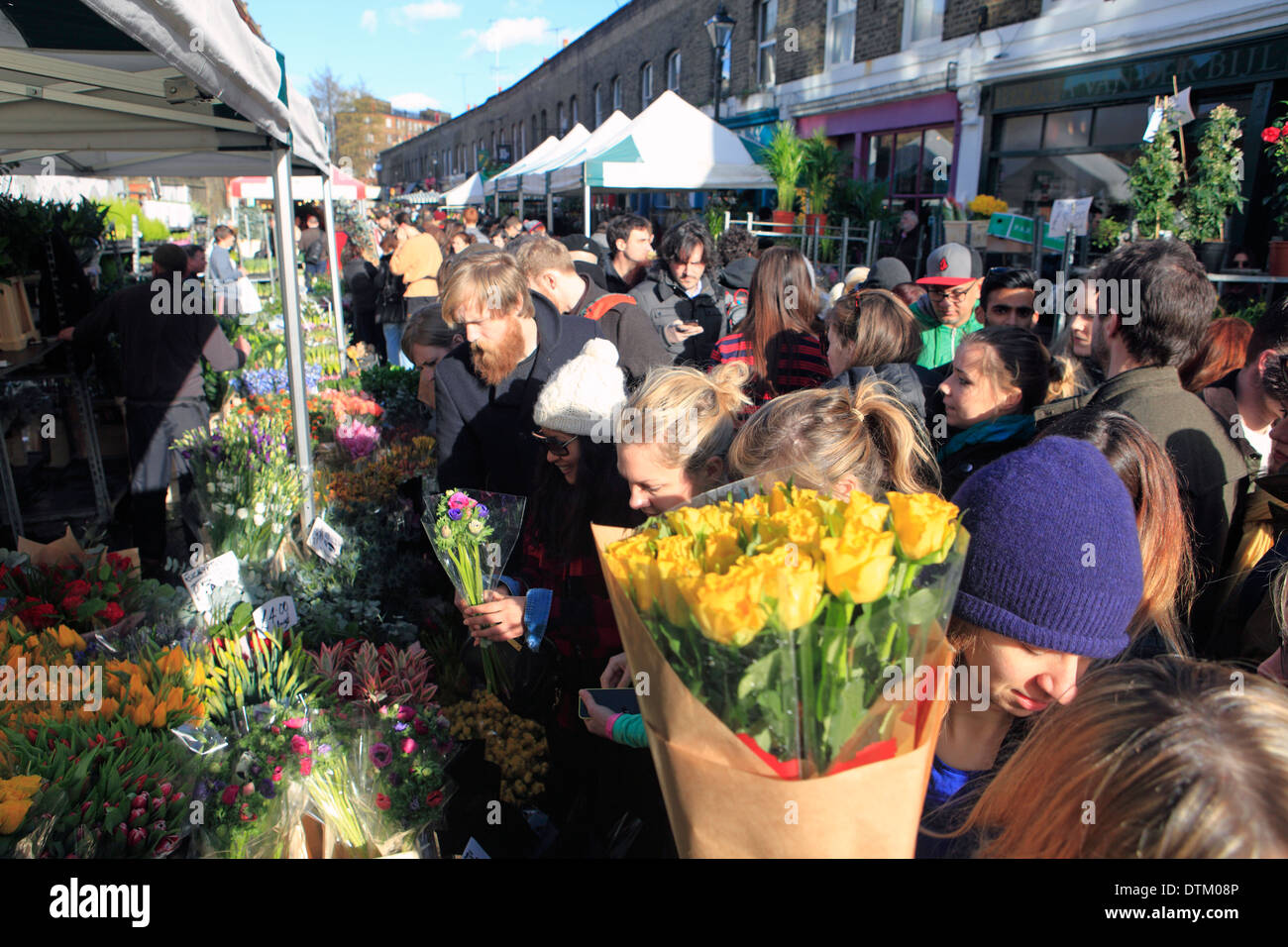 united kingdom east london columbia road sunday flower market Stock