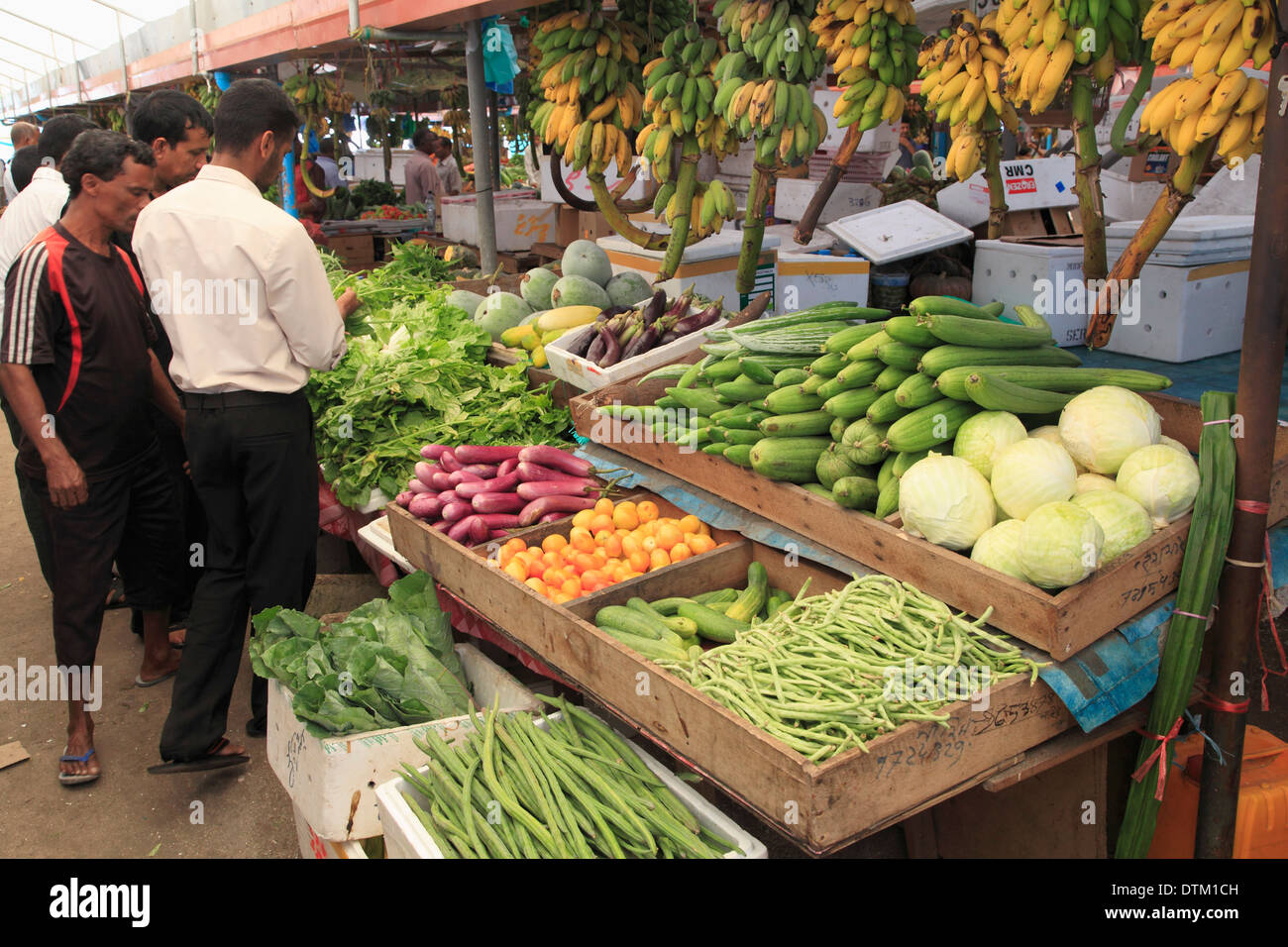 Maldives, Male, produce market, people, Stock Photo