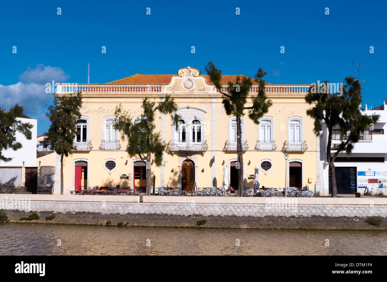 Restaurante Beira Rio, Rua Borda d'Agua da Asseca, Tavira, Algarve, Portugal, February 2014 Stock Photo