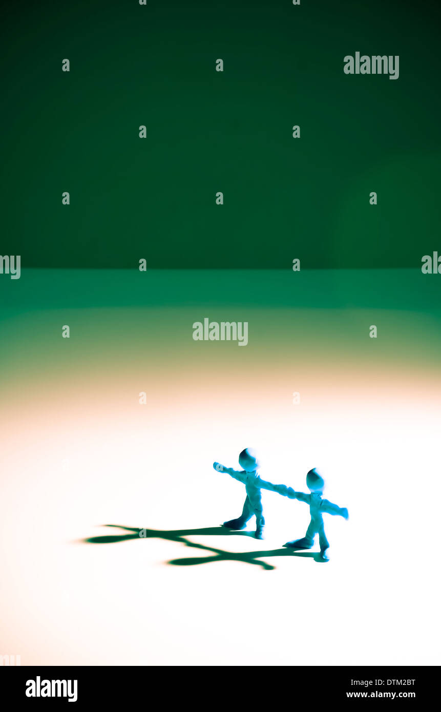 Plasticine Chain Men, concept of Teamwork. Stock Photo