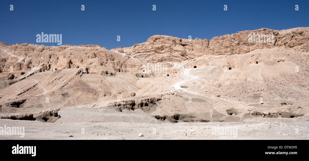Luxor West Bank:view of Theban mountain with many hidden tombs Stock Photo