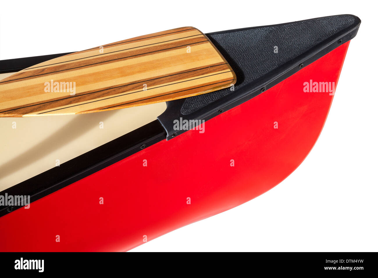 red canoe bow with a paddle isolated on white Stock Photo Alamy