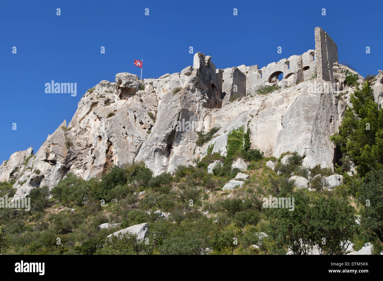 Ruins of Chateau Les Baux de Provence, France. Stock Photo