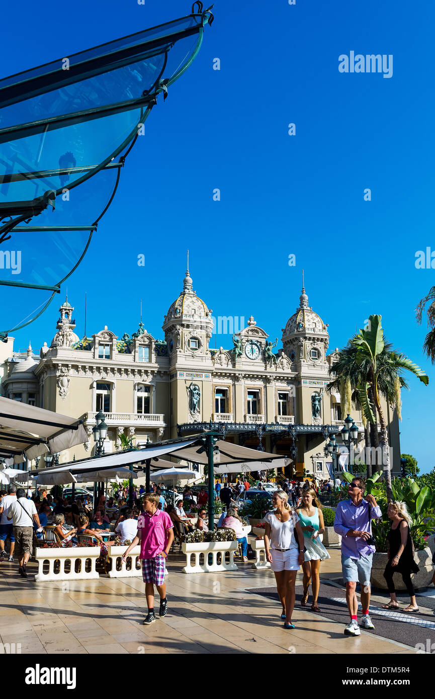 Europe, France, Principality of Monaco, Monte Carlo. Esplanade of the casino. Stock Photo
