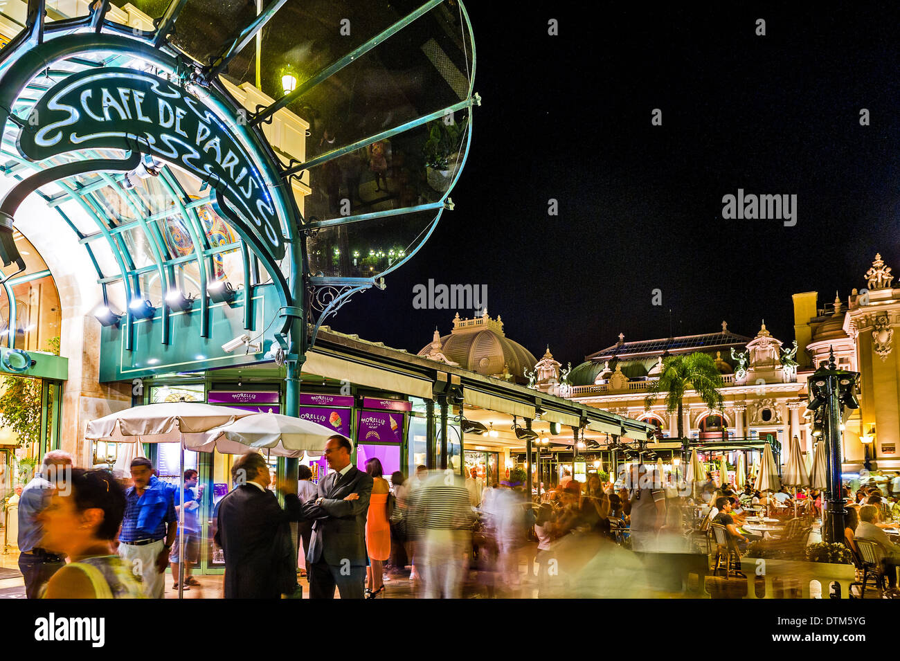 Europe, France, Principality of Monaco, Monte Carlo. The famous Café de Paris. Stock Photo