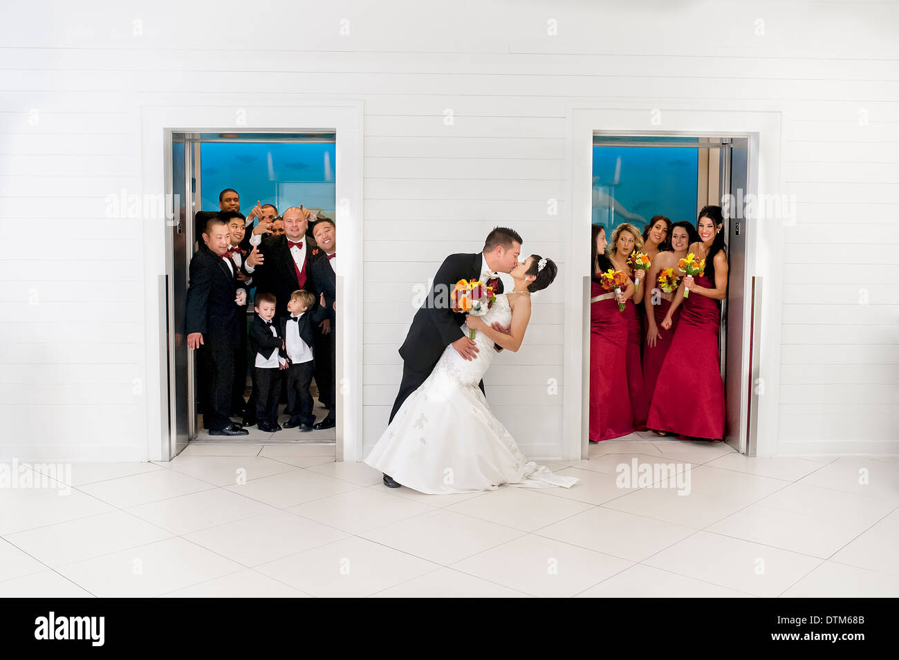Elevator Wedding Bridal Party Stock Photo Alamy Elevator Wedding Bridal Party Stock Photo Alamy