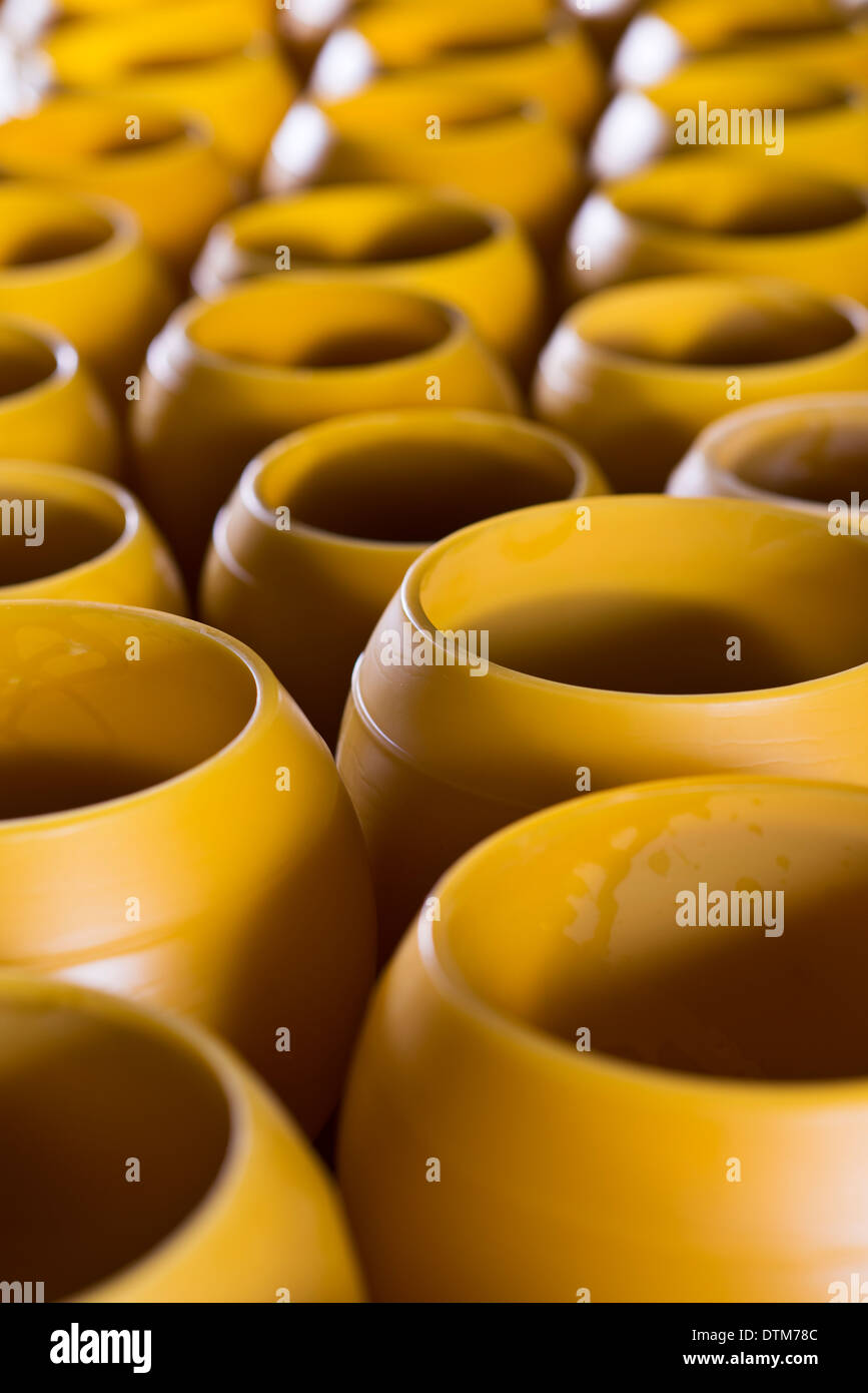 Beeswax candle holders Stock Photo