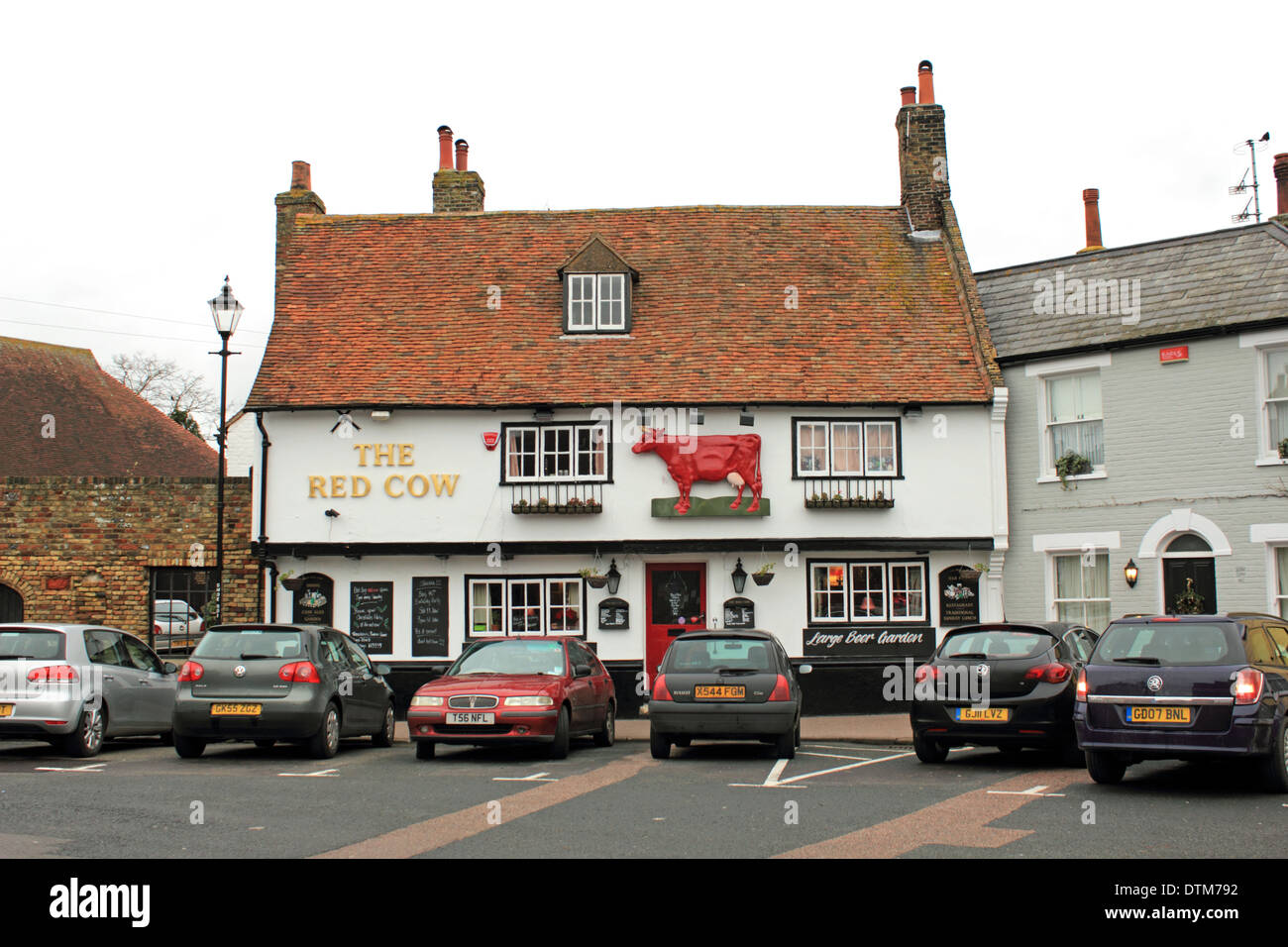 The Red Cow pub in historic town of Sandwich, Kent, England, UK Stock