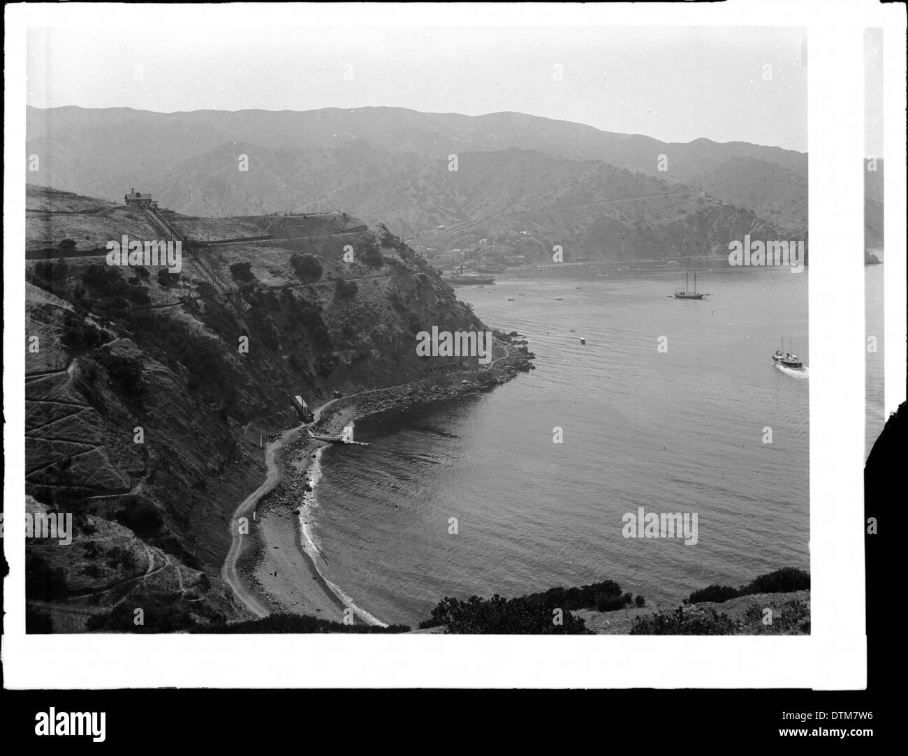A scenic view of Pebble Beach from the south, with Stage Road above ...