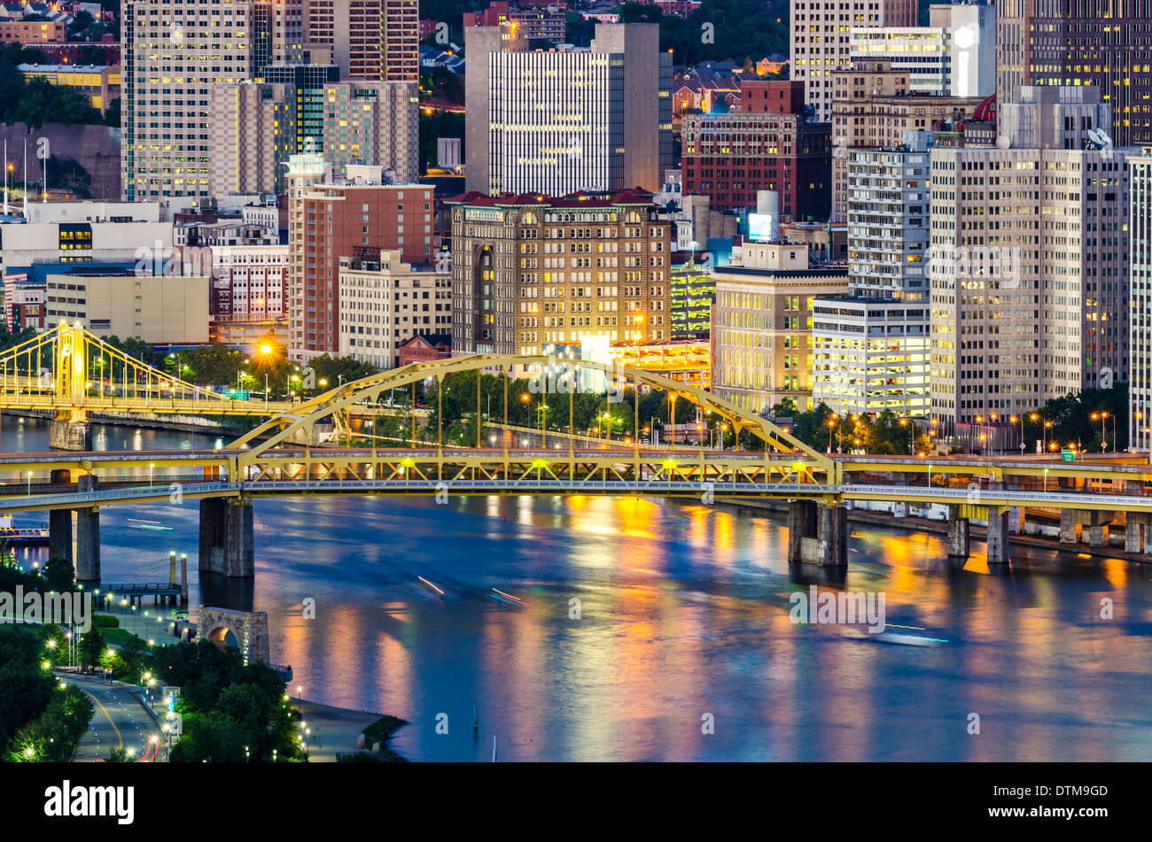 Pittsburgh, Pennsylvania on the Allegheny River. Stock Photo