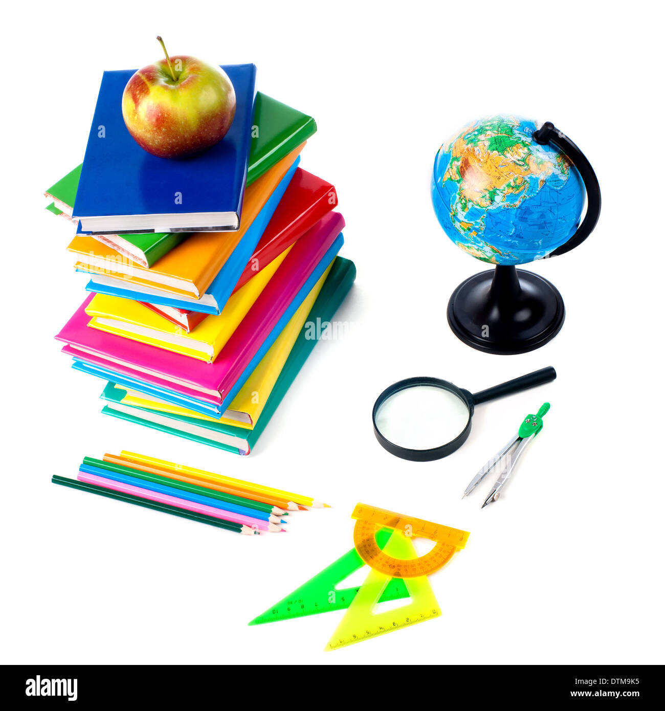 Back to school supplies. Isolated Stock Photo Alamy
