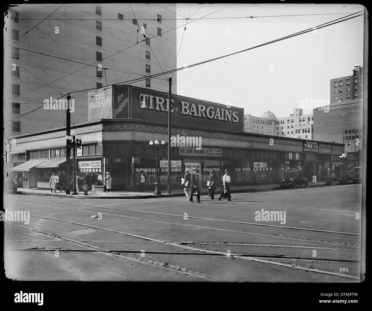 Western Tire Company store, southeast corner of Sixth Street and Olive