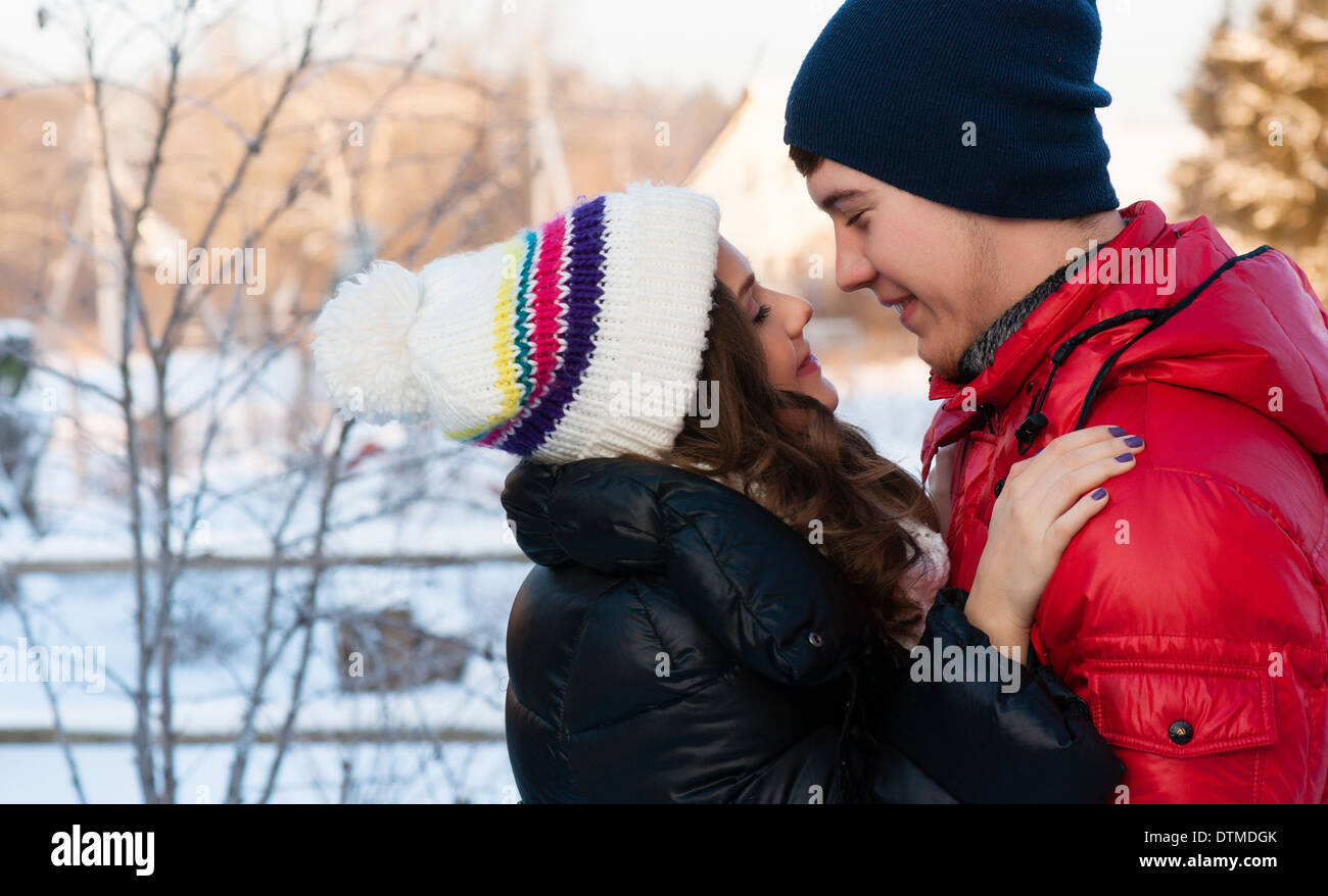 Happy smiling couple in love. Stock Photo