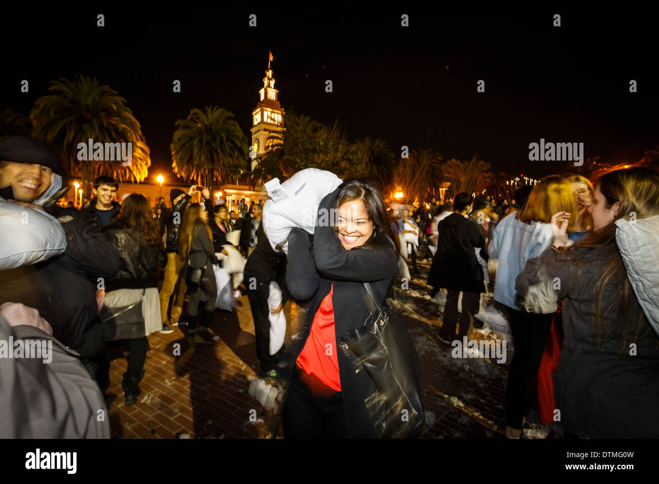 Smiles And Laughter Accompany Valentines Day Pillow Fight In San