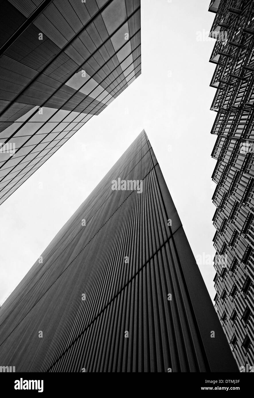 Looking up at office building on the South Bank of London, England UK Stock Photo