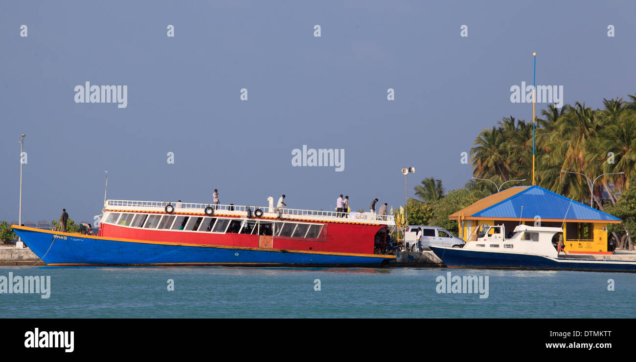 Maldives, Maafushi Island, inter-island ferry, Stock Photo