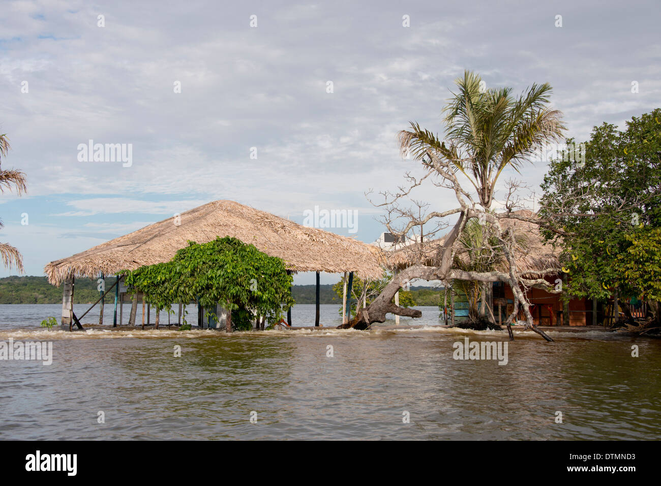 Brazil, Amazon, Famous Alter Do Chao beach during the height of the wet season where the beach Stock Photo