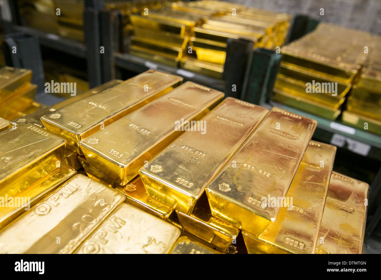 Bars of gold bullion owned by the U.S. Government at the West Point