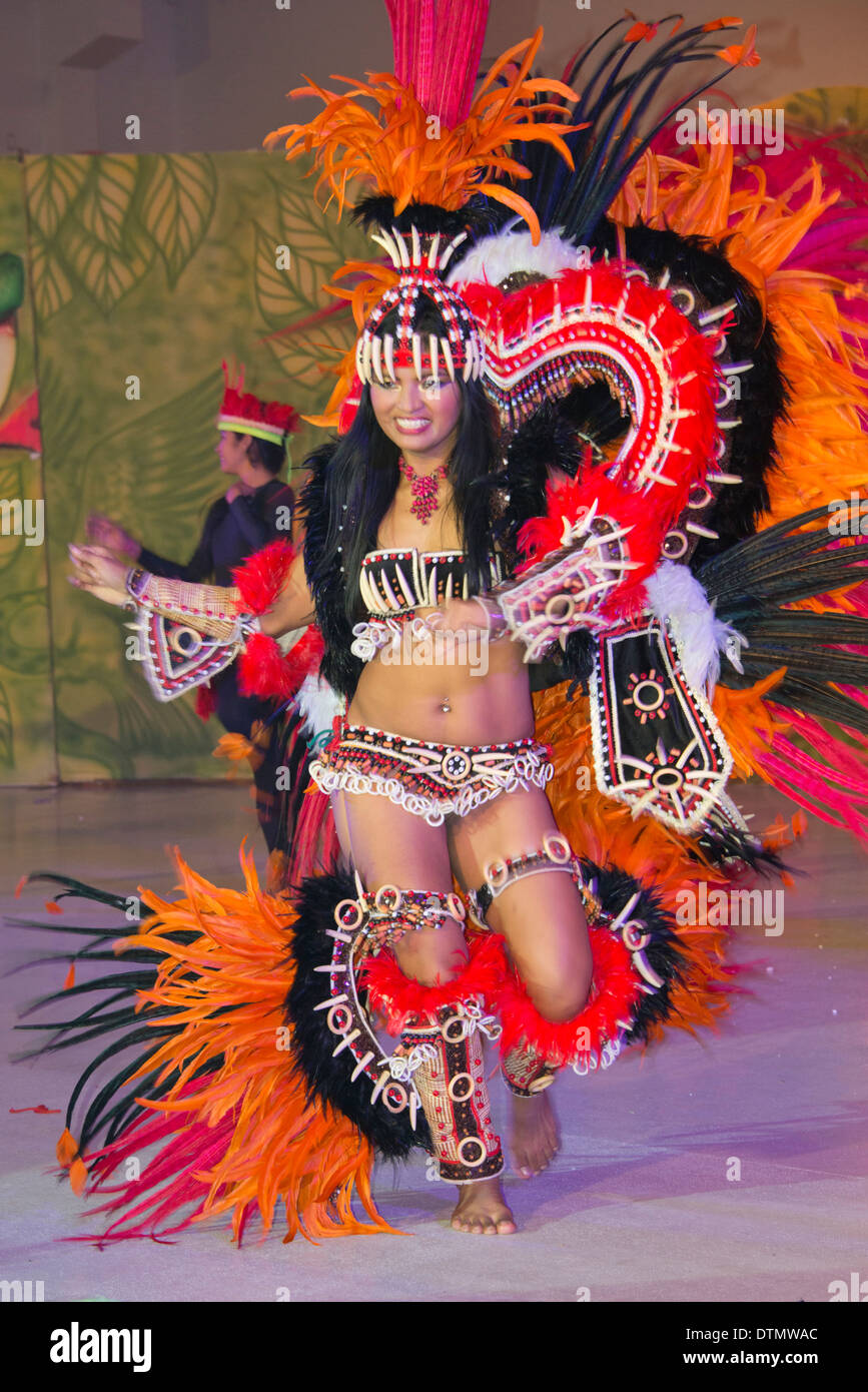 Brazil, Amazon, Parintins. Boi Bumba Folkloric Show. Parintins hosts annual Boi Bumba Festival Stock Photo