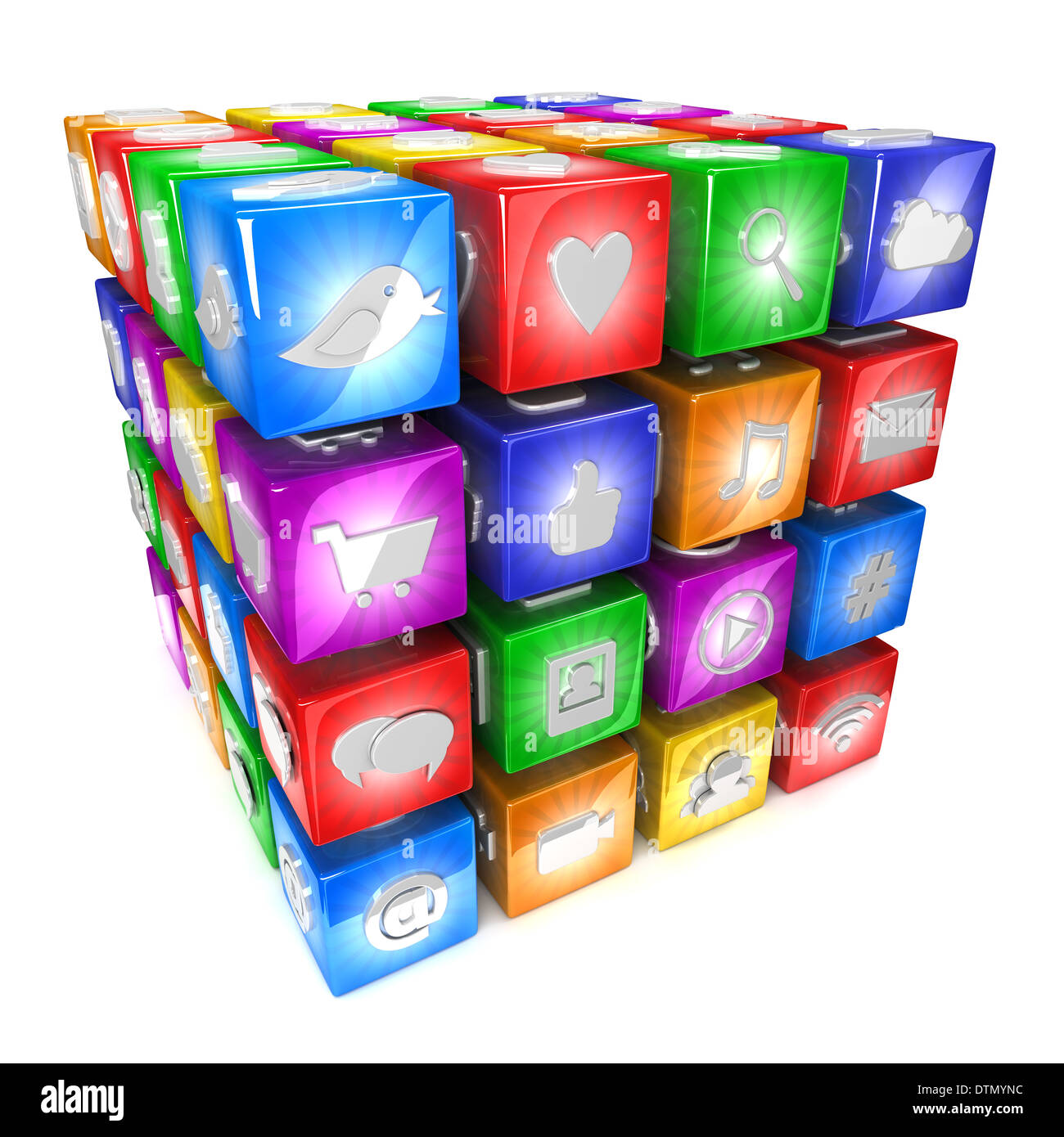 Colorful Social Media icons Stock Photo