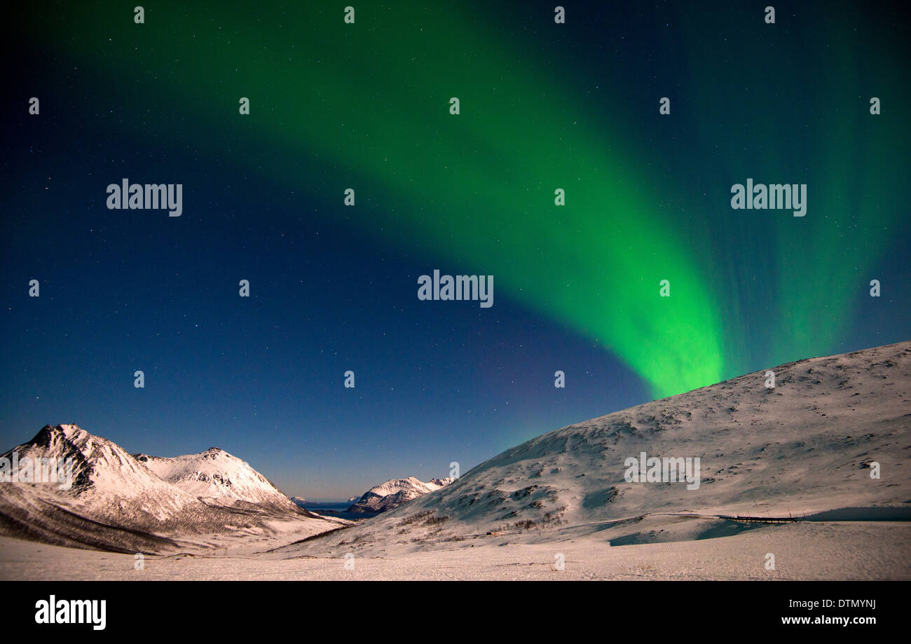Aurora Borealis, in the mountains near Tromso in Norway Stock Photo - Alamy